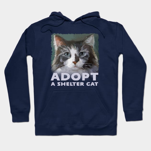 Adopt a Shelter Cat - with Cute Maine Coon Kitty - Rescue Pet Hoodie by jdunster